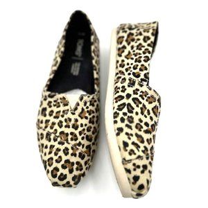 Tom’s Alpargata leopard flats 7.5, Like new
